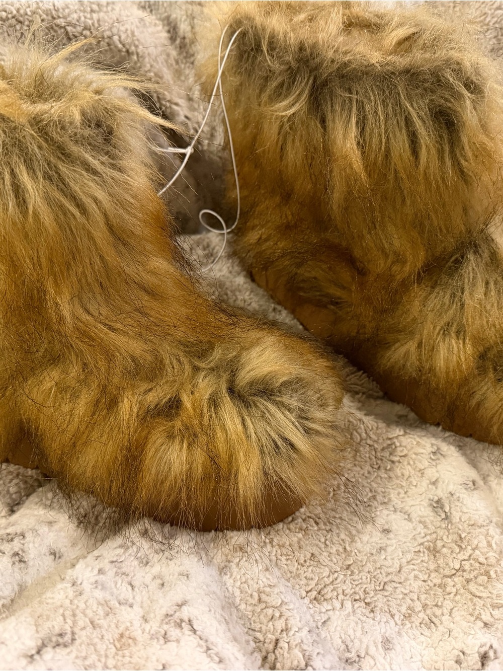 Target Cream Faux Fur Slip-On Slippers
